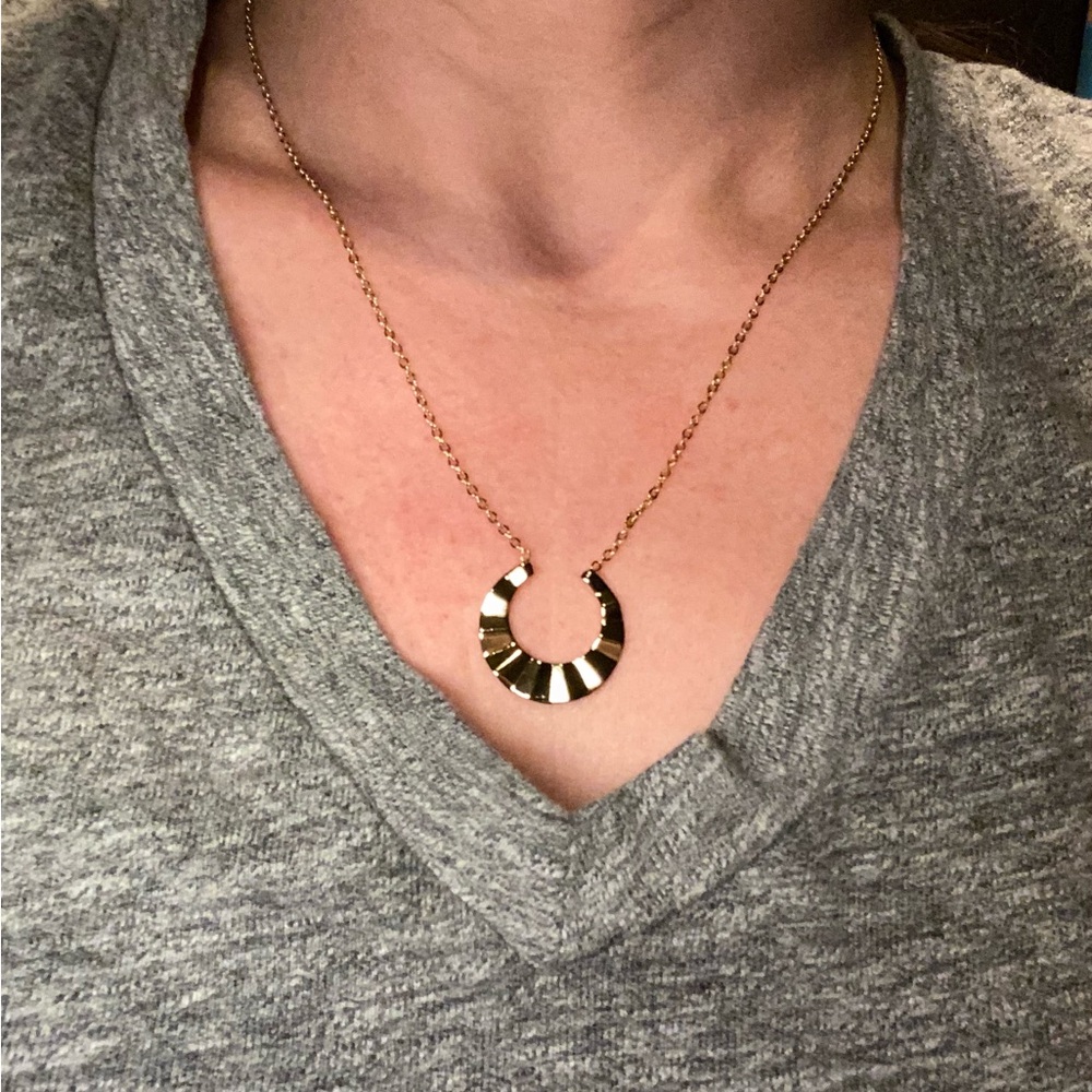 Anthropologie gold plated moon boho 18” necklace new